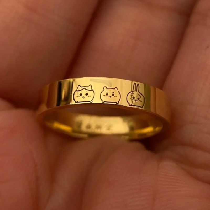 Anime Cartoon Kawaii Chiikawa  - Titanium Steel Ring review and price
