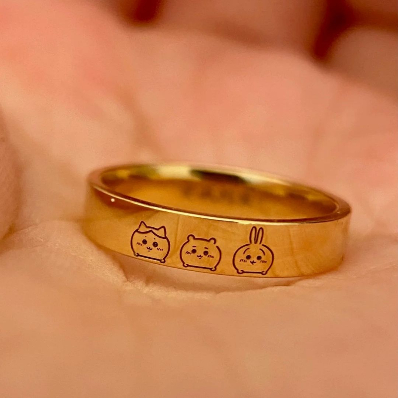 Anime Cartoon Kawaii Chiikawa  - Titanium Steel Ring review and price