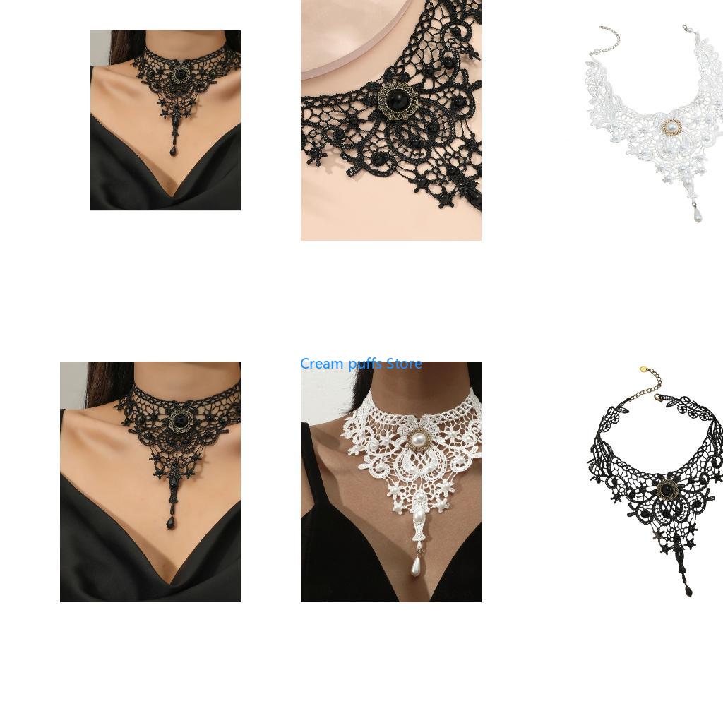 50LE Lace Choker Necklaces Got - Crystal Choker Necklace review and price