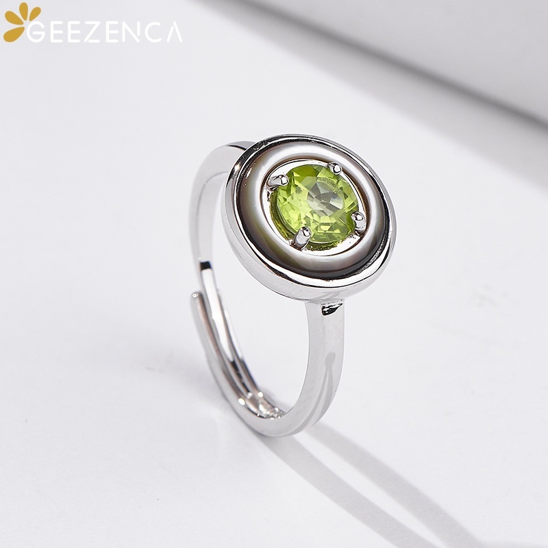 GEEZENCA 925 Sterling Silver P - Birthstone Ring Set review and price