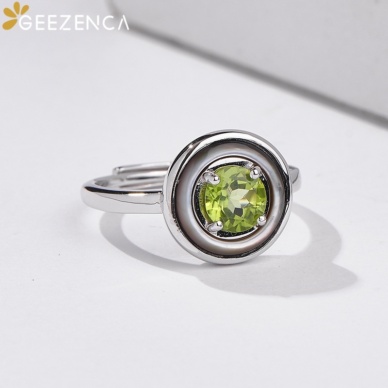 GEEZENCA 925 Sterling Silver P - Birthstone Ring Set review and price
