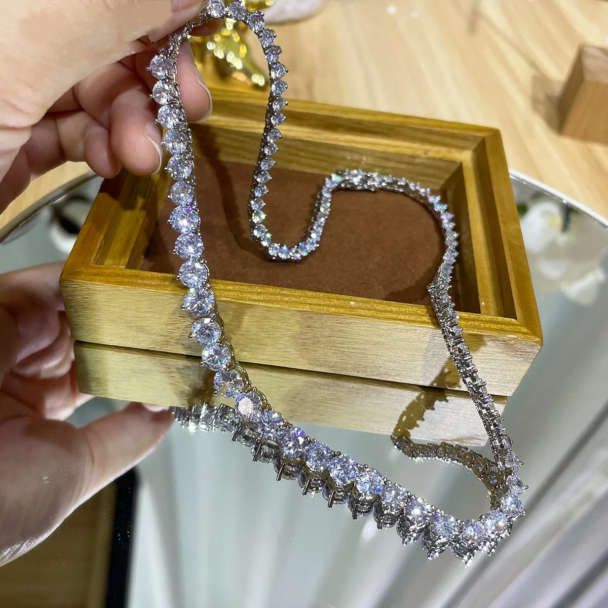 Luxury Designer 7MM Iced Out T - Crystal Choker Necklace review and price