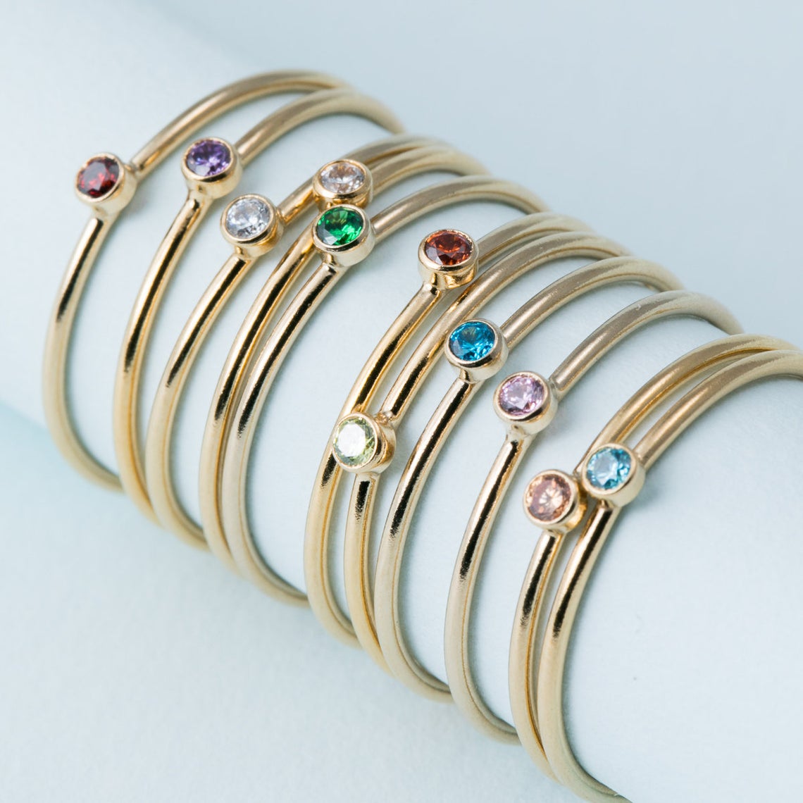 Birthstone Ring 14K gold fille - Birthstone Ring Set review and price