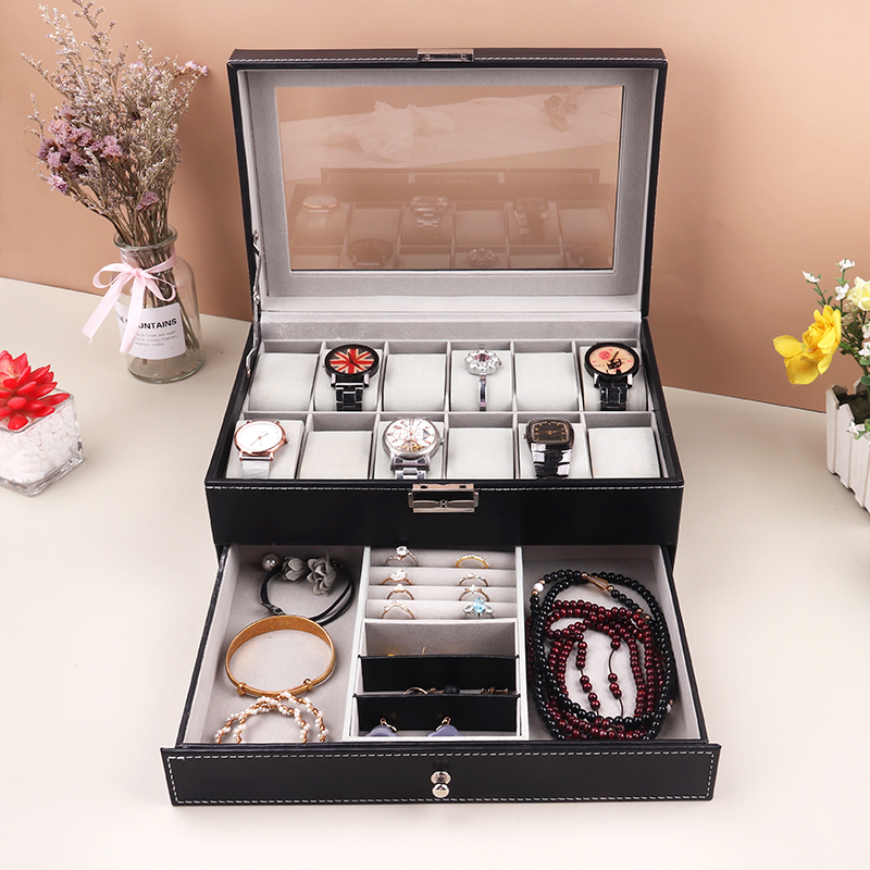 12 Grids Watch Box PU Leather  - Best Jewelry Watches review and price
