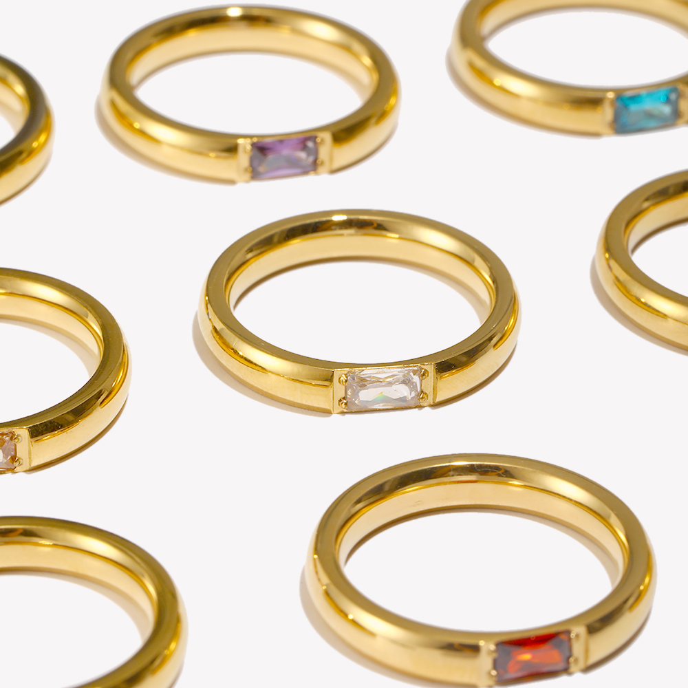 E.B.belle 18K Gold Plated Shin - Birthstone Ring Set review and price