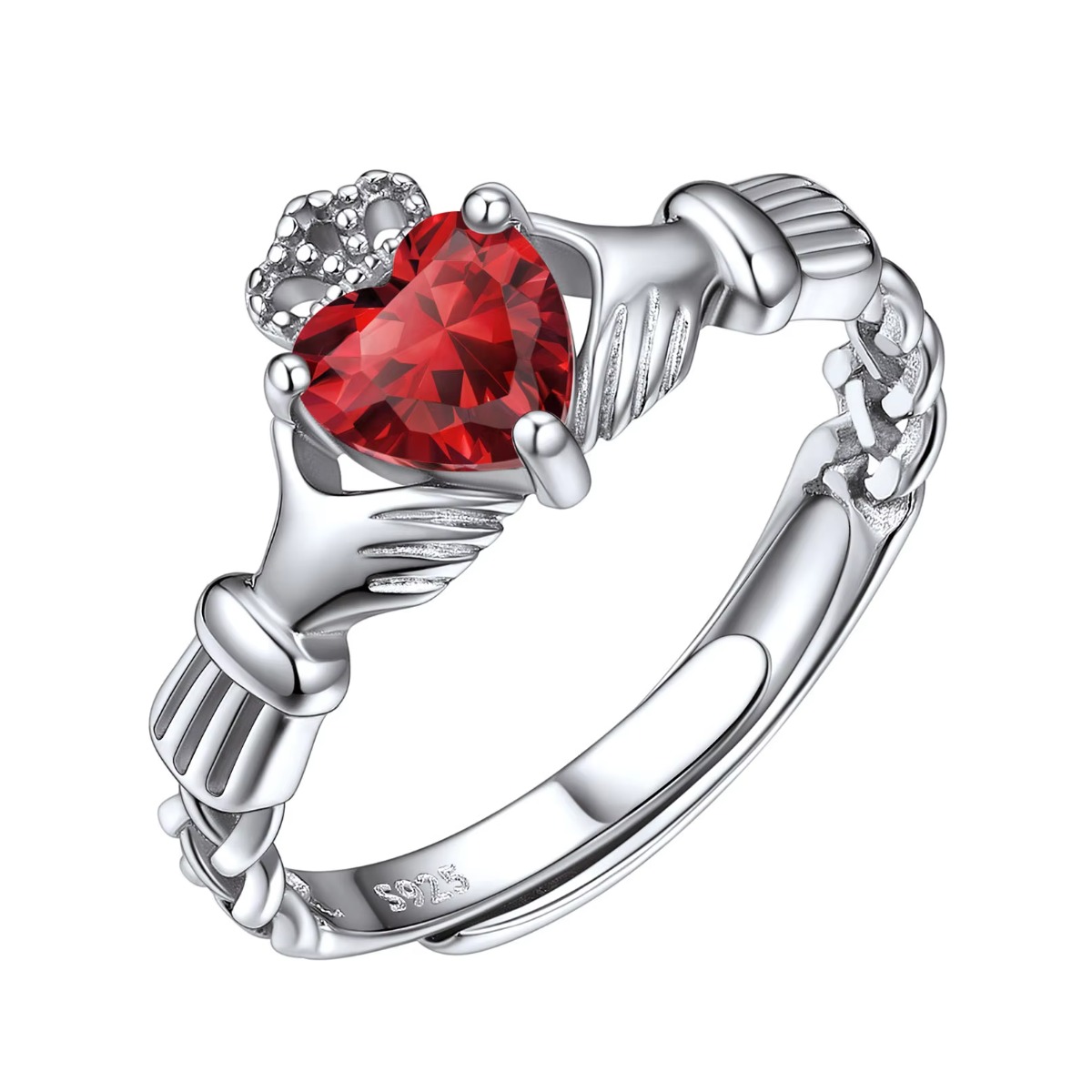 U7 3mm 925 Silver Claddagh Rin - Birthstone Ring Set review and price