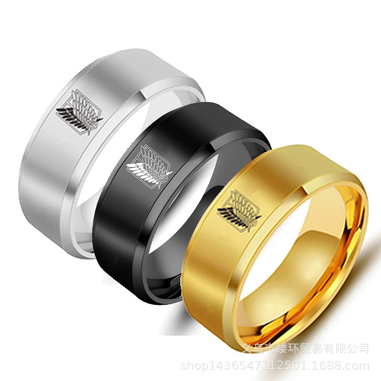 5 colors Attack on Titan Black - Titanium Steel Ring review and price