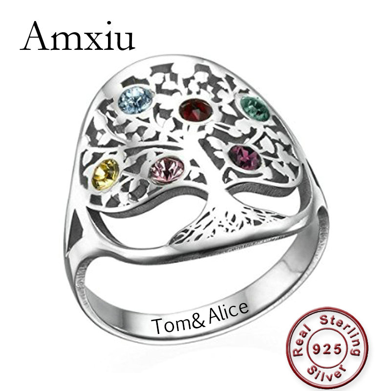 Amxiu Personalized Tree Ring w - Birthstone Ring Set review and price