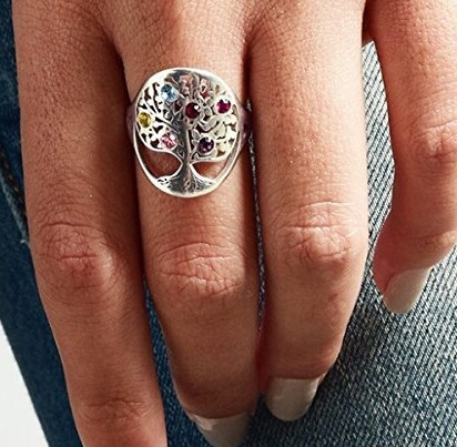 Amxiu Personalized Tree Ring w - Birthstone Ring Set review and price