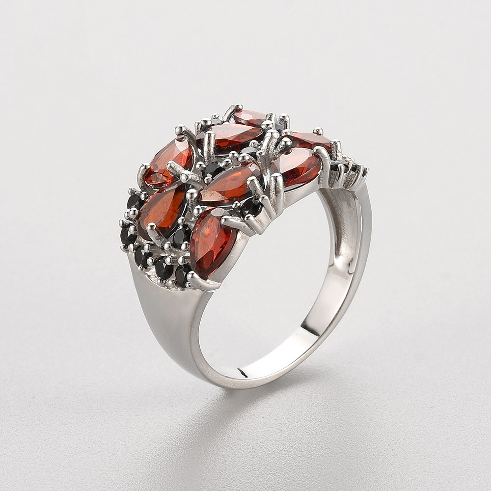 Simple Designed Natural Garnet - Birthstone Ring Set review and price