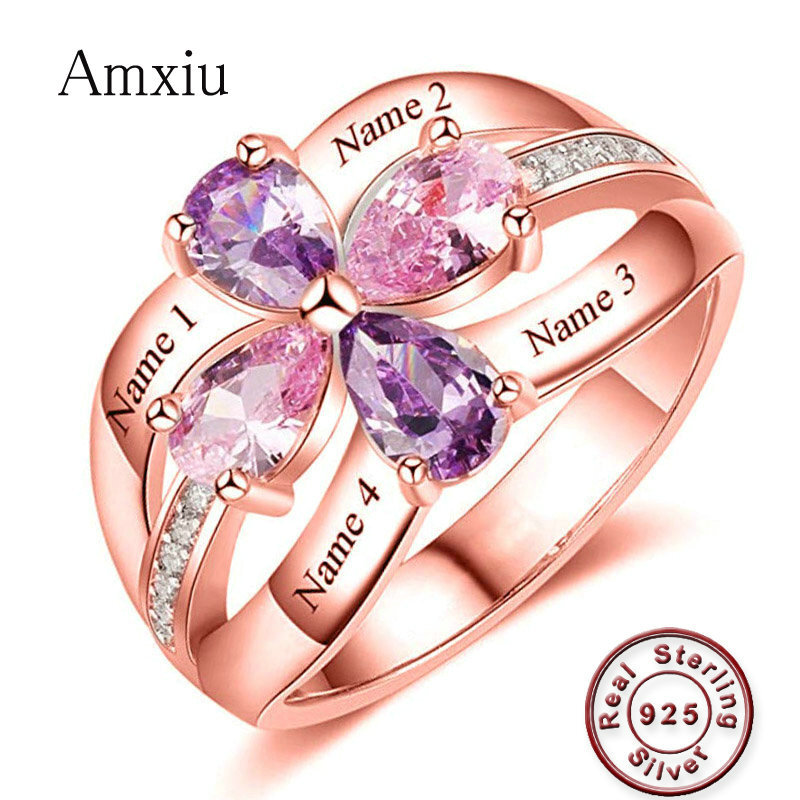 Amxiu Customize Large Wedding  - Birthstone Ring Set review and price
