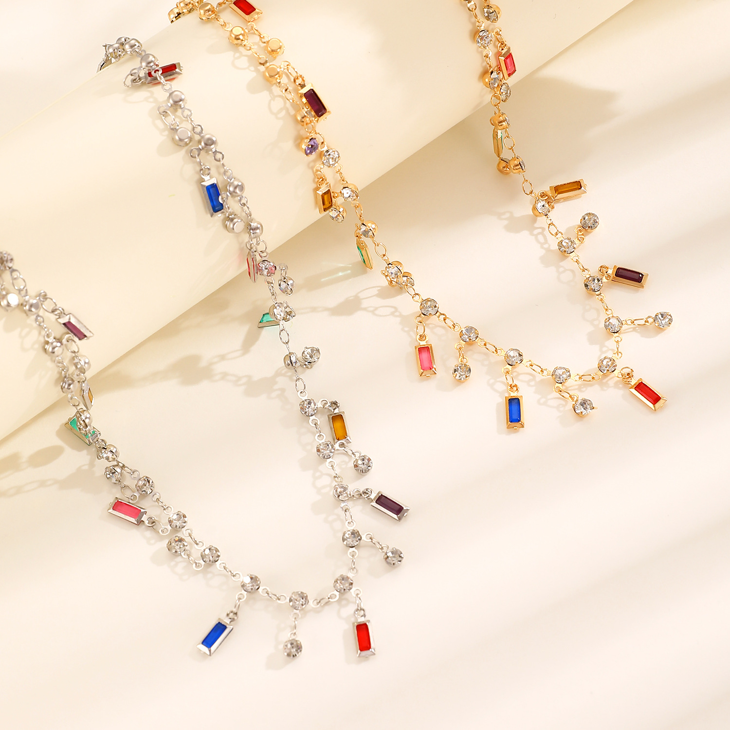 Fashion Dopamine Colorful Crys - Crystal Choker Necklace review and price