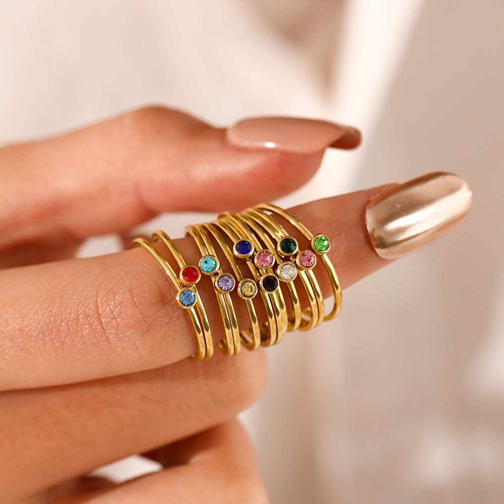 Stainless Steel Birthstone Rin - Birthstone Ring Set review and price