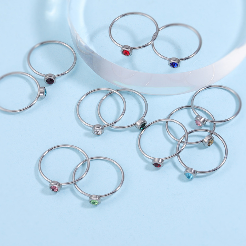 Stainless Steel Birthstone Rin - Birthstone Ring Set review and price