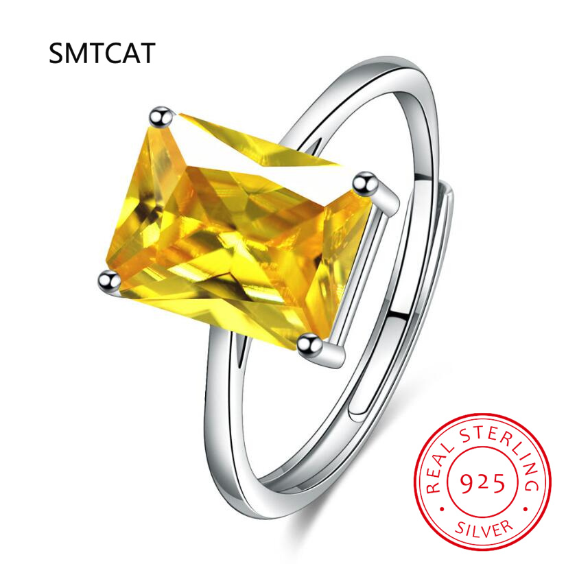 Emerald Cut Natural Citrine 92 - Birthstone Ring Set review and price