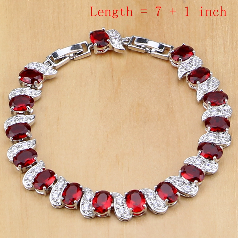 Natural 925 Silver Jewelry Red - Birthstone Ring Set review and price