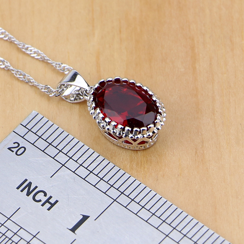 Natural 925 Silver Jewelry Red - Birthstone Ring Set review and price