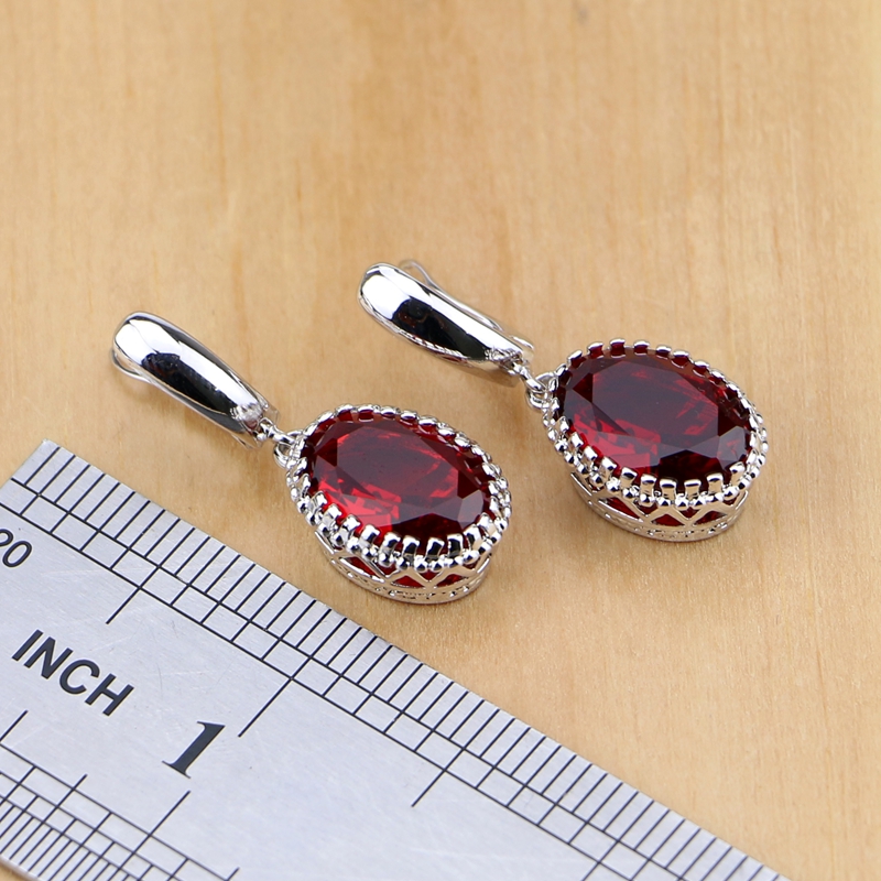 Natural 925 Silver Jewelry Red - Birthstone Ring Set review and price