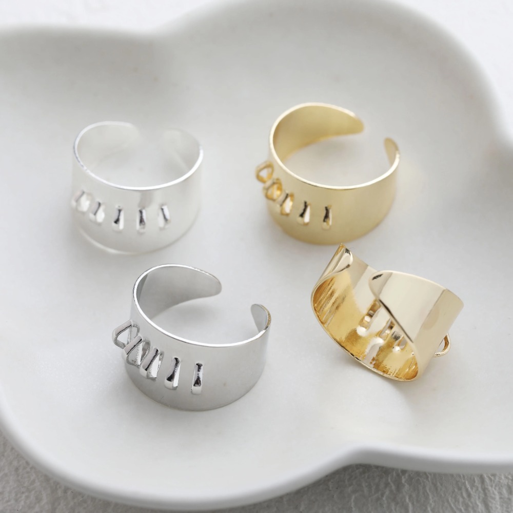 4PCS Brass Ring Settings with  - Gold Plated Ring review and price