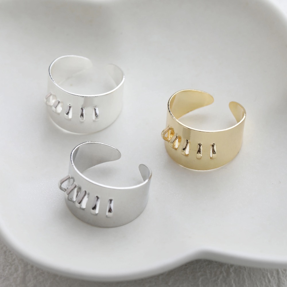 4PCS Brass Ring Settings with  - Gold Plated Ring review and price