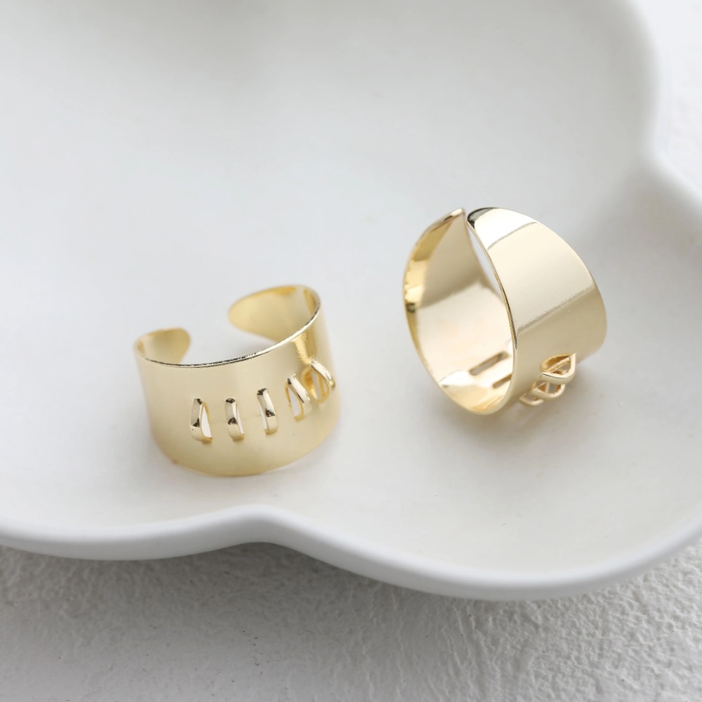 4PCS Brass Ring Settings with  - Gold Plated Ring review and price