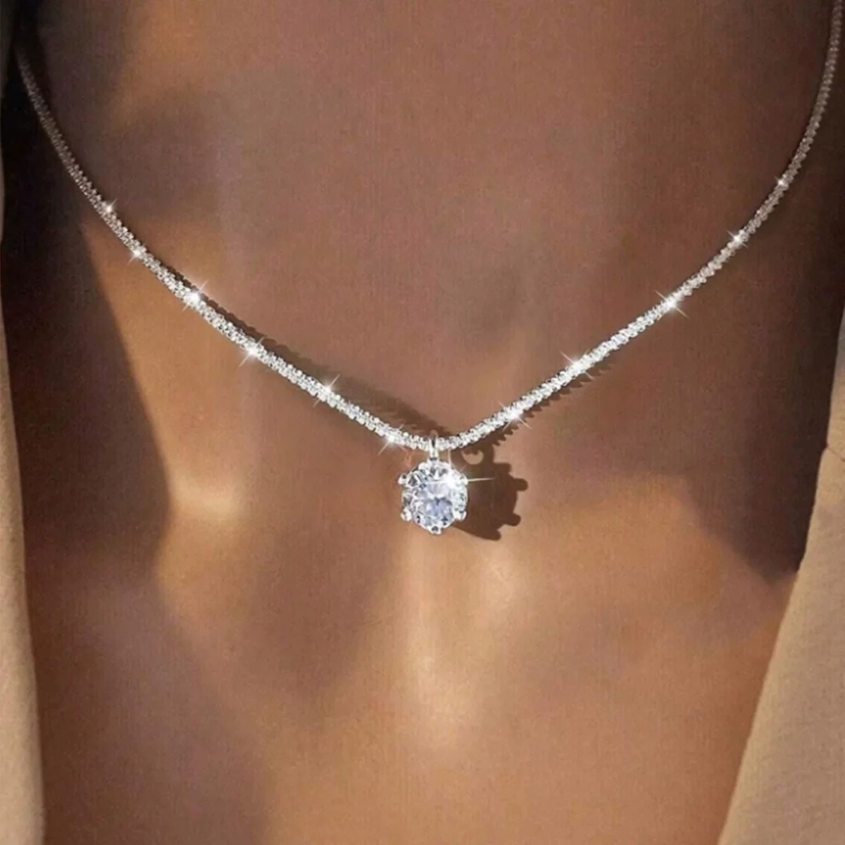 Best Selling S925 Silver Moiss - Crystal Choker Necklace review and price
