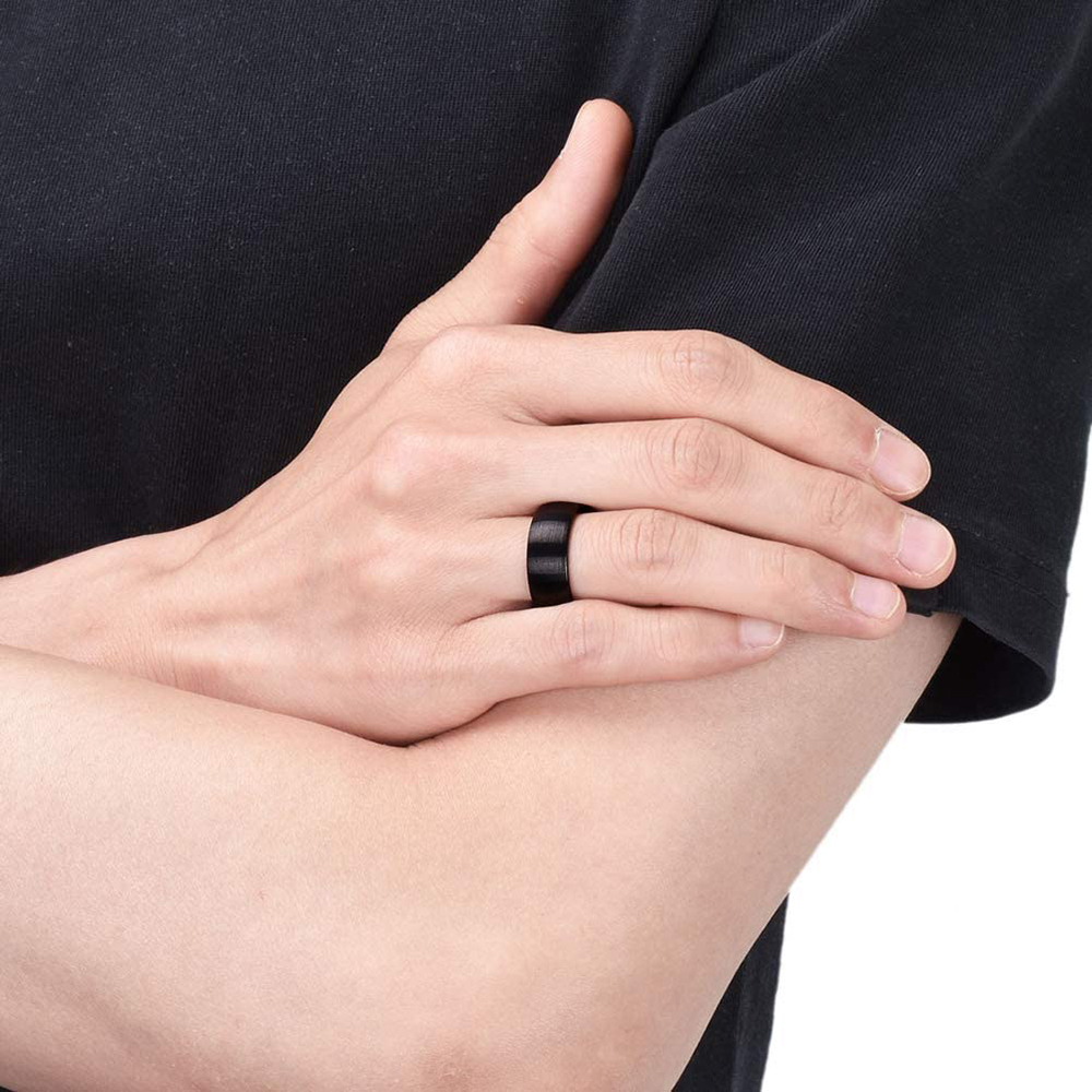 Classic 8mm Black Matte Titani - Titanium Steel Ring review and price