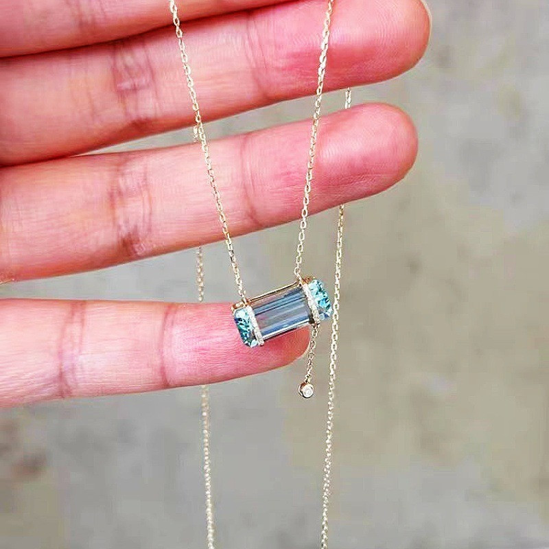 ice sugar cube blue aquamarine - Crystal Choker Necklace review and price