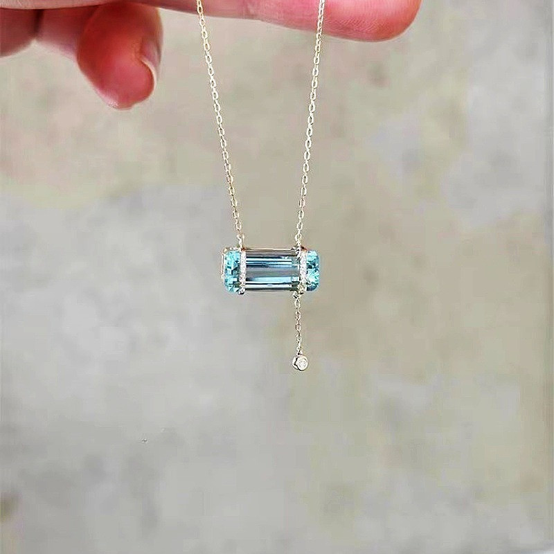 ice sugar cube blue aquamarine - Crystal Choker Necklace review and price