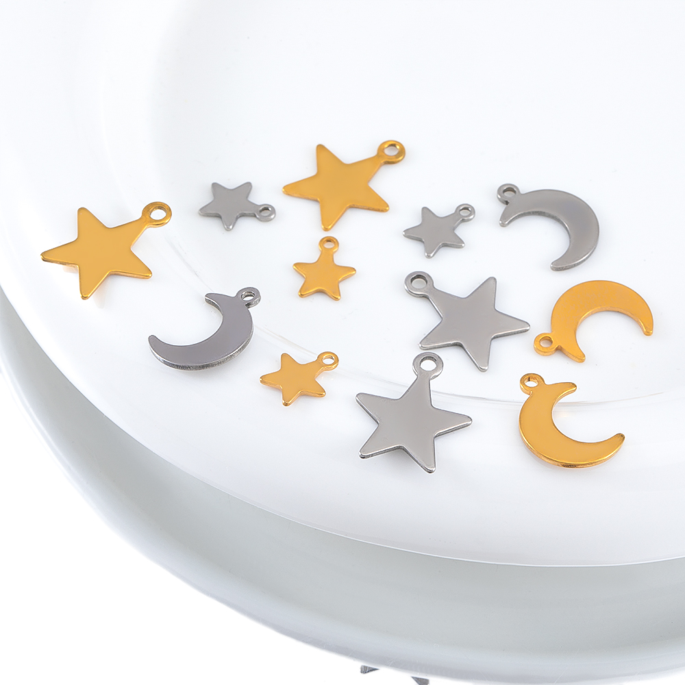 20pcs Stainless Steel Flat Sta - Moon Star Earrings review and price