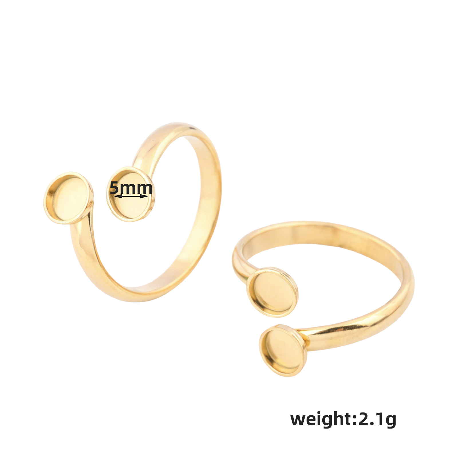 10pcs Stainless Steel Adjustab - Gold Plated Ring review and price