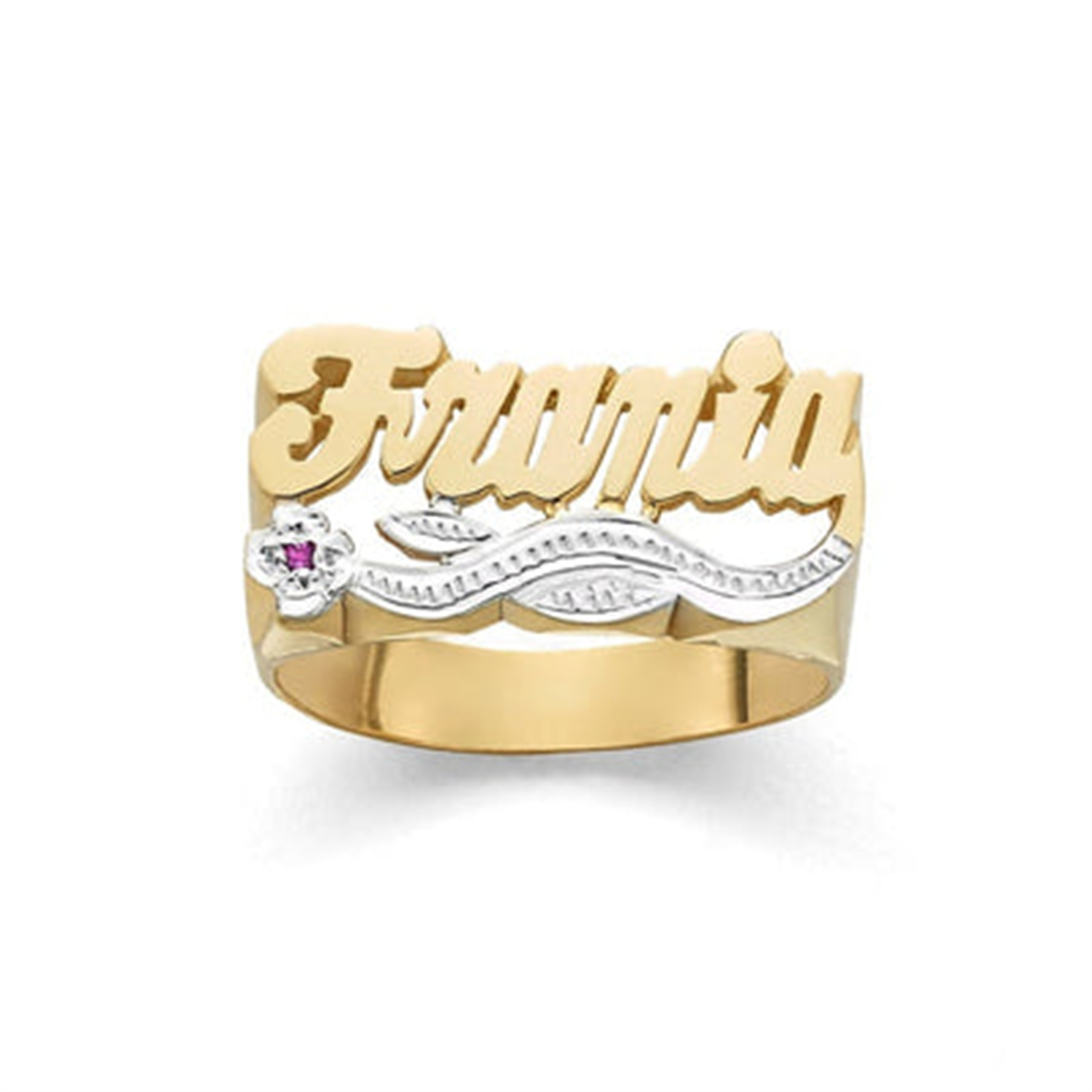 Custom 3D Double Color Name Ri - Birthstone Ring Set review and price