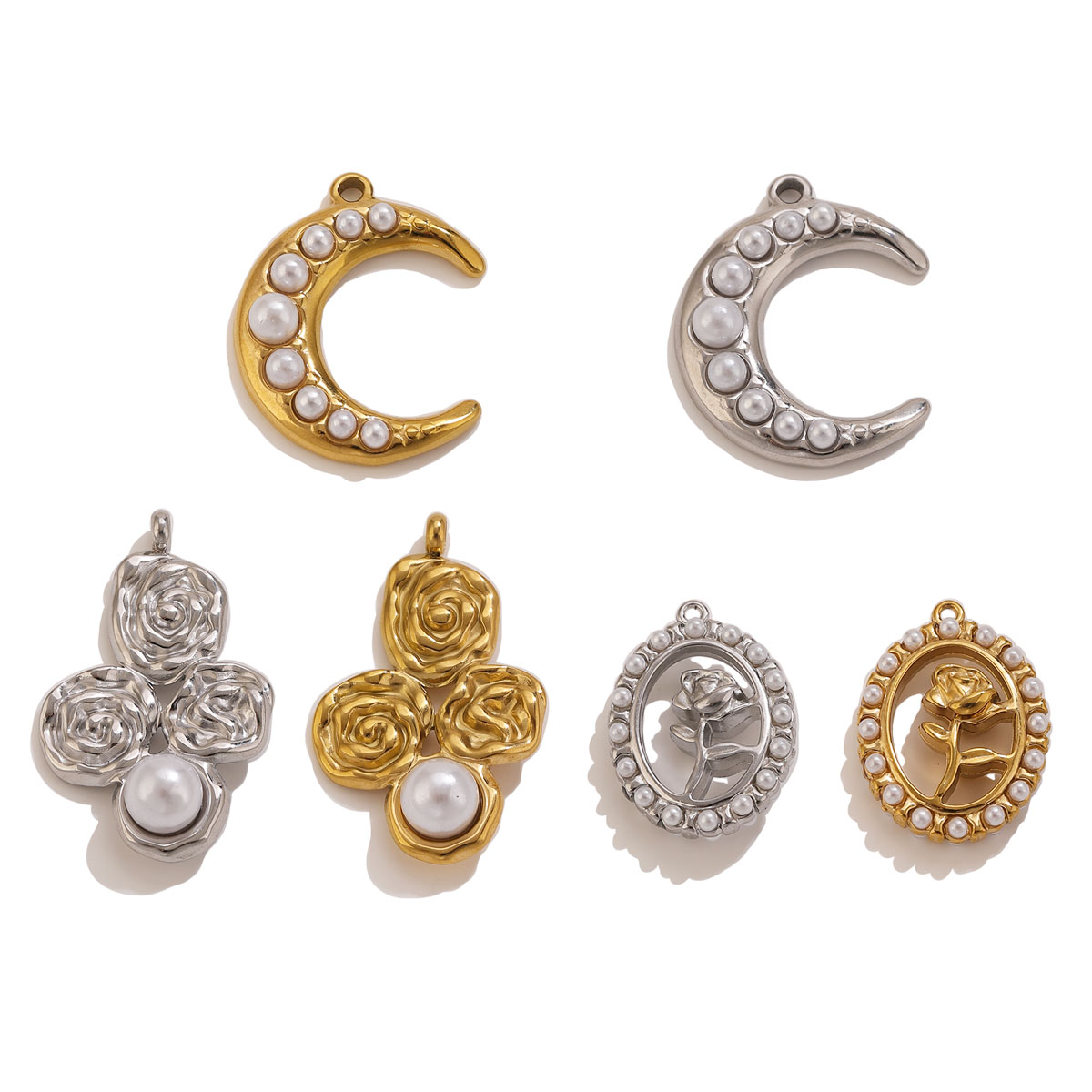5Pcs Stainless Steel 18K Gold  - Moon Star Earrings review and price