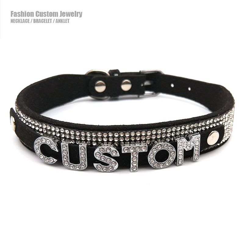 Shiny Rhinestone Letters Custo - Crystal Choker Necklace review and price
