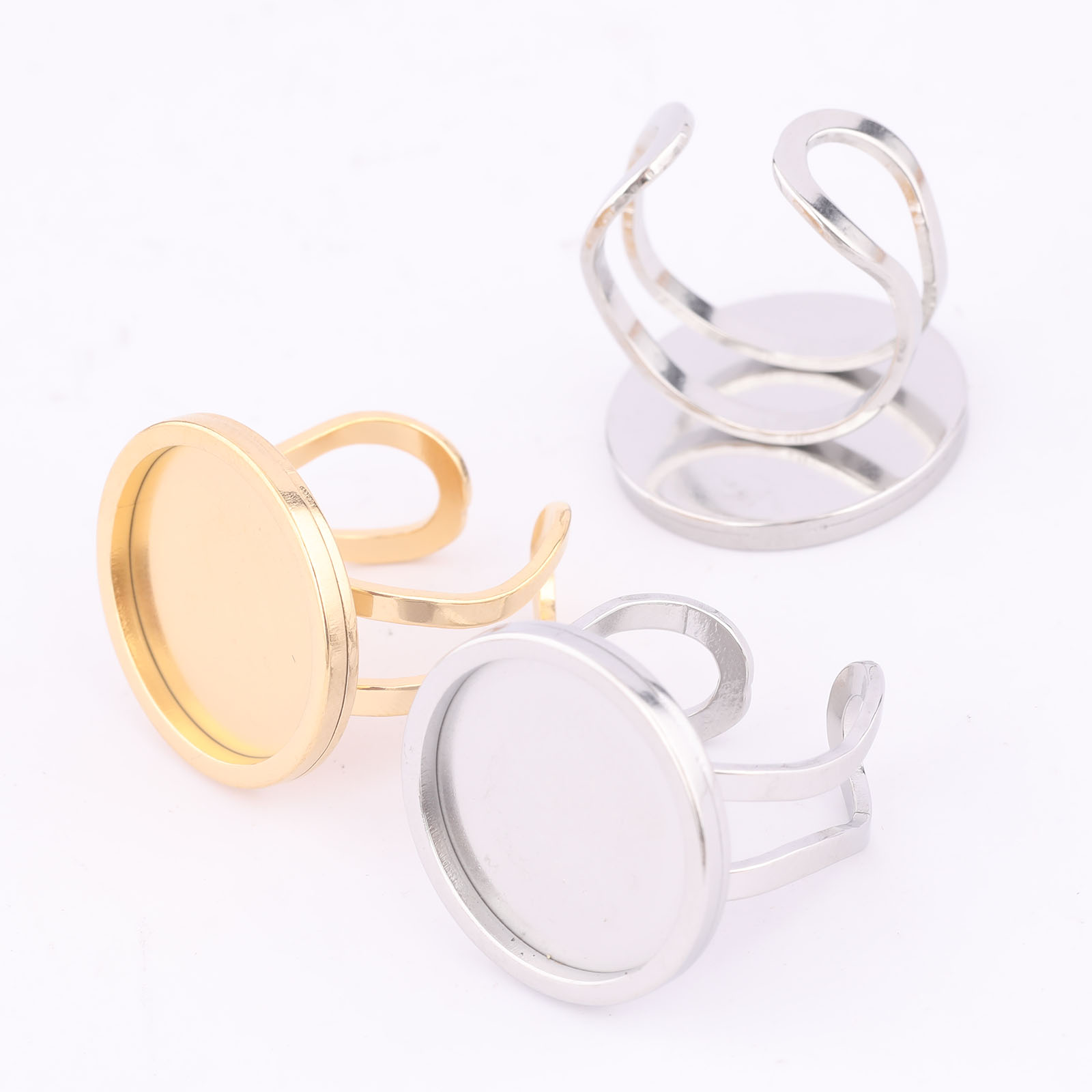 5pcs 18mm Round Cabochon Ring  - Gold Plated Ring review and price